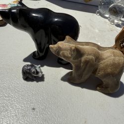 Hand Crafted Stone Bears (3)