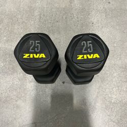 Set Of 25 Lb Ziva Dumbbells 