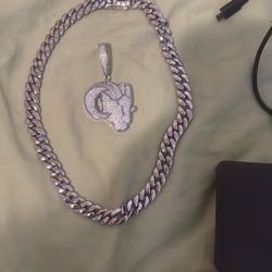 Goat Pendant With Cuban Necklace