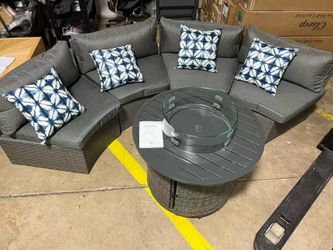 🔥5 Pcs Patio Furniture Set with Fire Pit Table$450