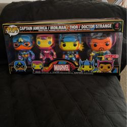 Marvel Black Light Funko Pop Four Pack