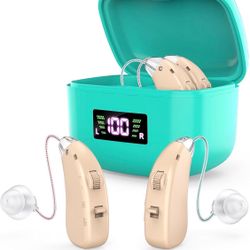 Hearing Aids for Seniors, 2026 Rechargeable Digital Sound Amplifier for Adults with Noise Cancelling,Lightweight Hearing  (Dark Green)