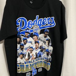 Dodgers Championship Brand New T-Shirt (Black) Large Size
