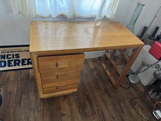 Solid Pine Writing Desk with 3 Drawers, 48 in
