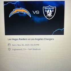 Chargers Vs Las Vegas Raiders 11/30 At Sofi
