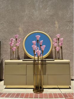 80s Hollywood regency postmodern Calla Lily lamps EACH