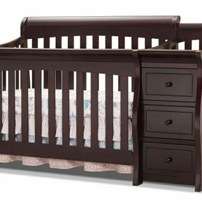 Crib with changing table and drawers