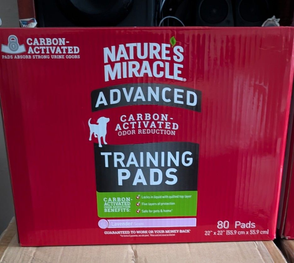 Nature's Miracle Advanced Puppy Training Pads With Carbon Activated Odor Reduction Lavender 80 count