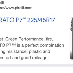 Prielli New Tire 225/45-R17