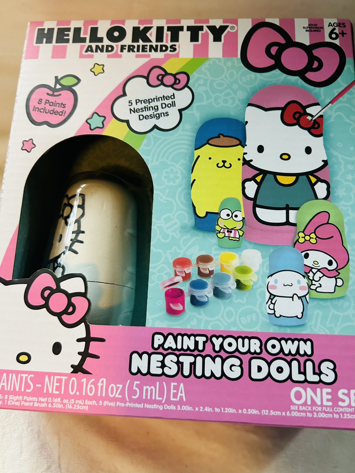 Hello Kitty And Friends Paint Your Own Nesting Dolls Brand New Nice Christmas Gift