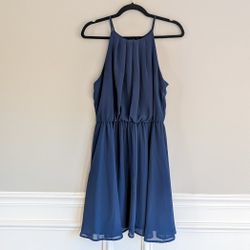 Lush Women's Short Dress Spaghetti Strap - Large, Blue