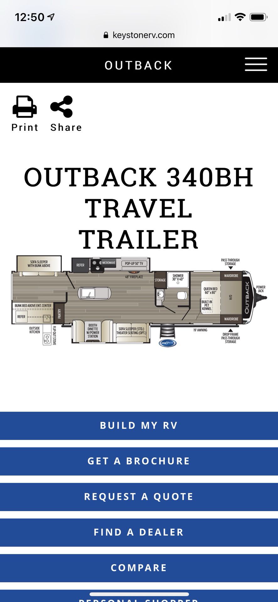 Outback 340BH Travel Trailer 2019