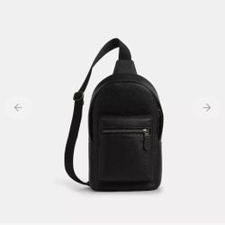 New Coach Black Leather Crossbody Bag