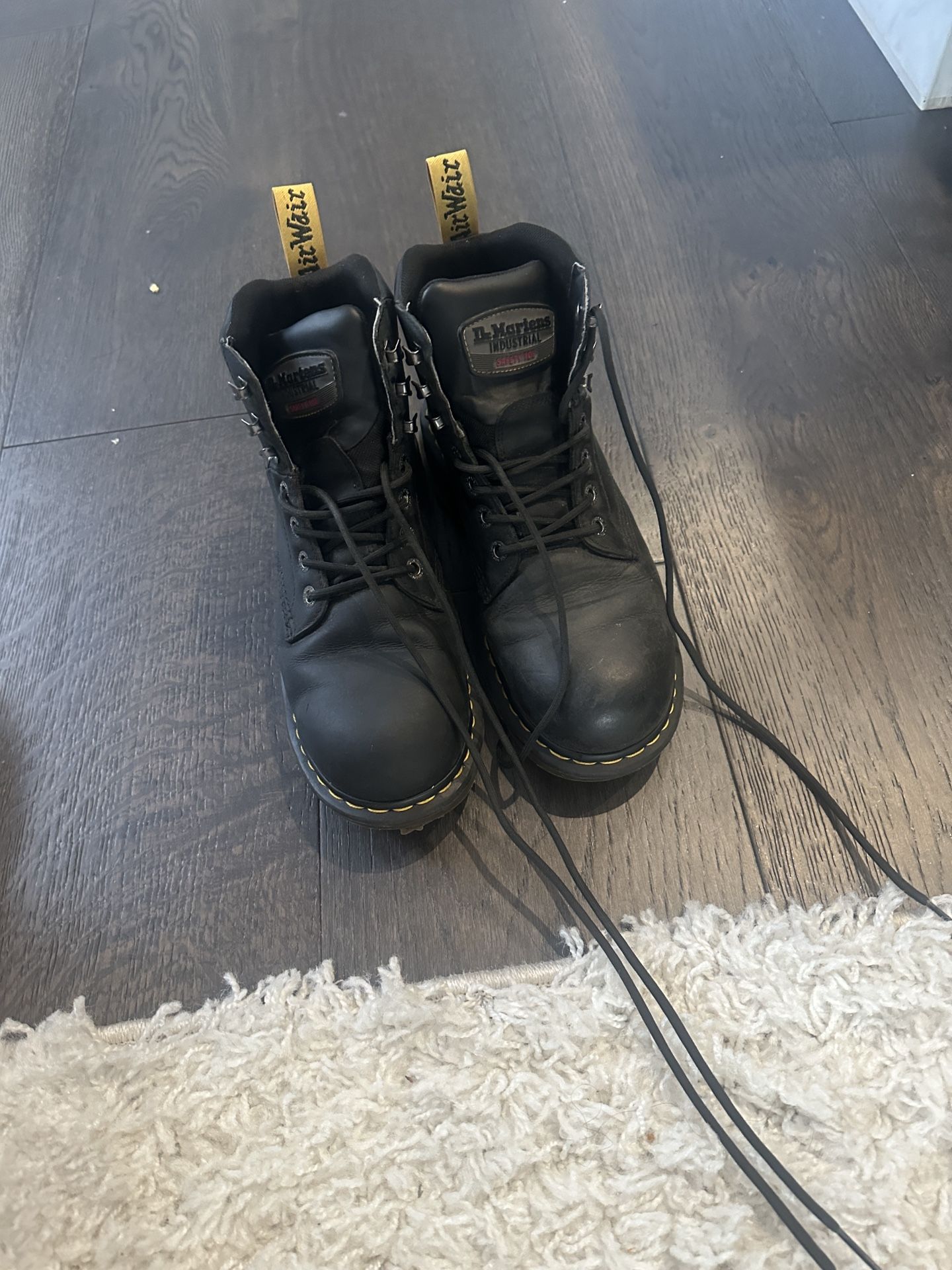 Dr. Martens Industrial Safety Steel Toe Work Boots Black Mens US 11 UK 10