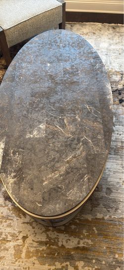 Oval Marble Top Coffee Table