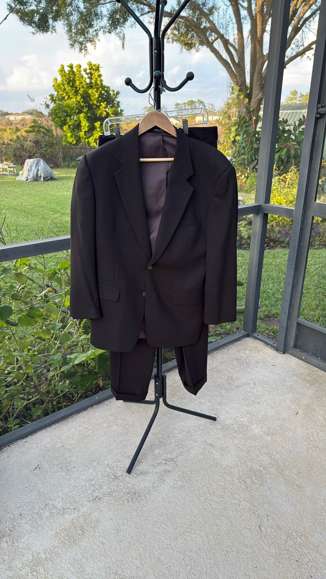 2 Piece ALFANI Wool Black Suit