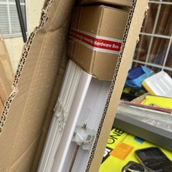 (C5) 2.5" cordless Premium Faux Wood Blind White 58.5 WX64 L