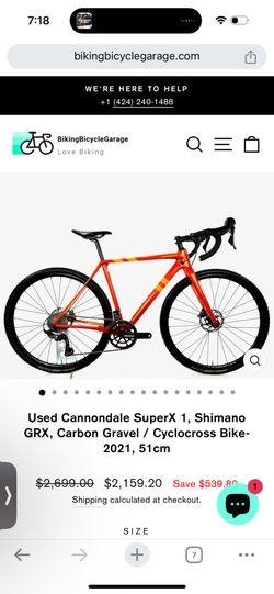 Used Cannondale SuperX 1, Shimano GRX, Carbon Gravel / Cyclocross Bike-2021, 51cm