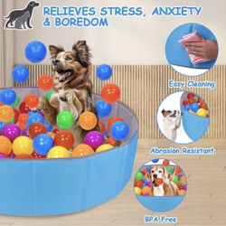 Dog Ball Pit with 90Pcs Balls Included, Foldable
