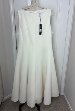 Fashion Nova Cream Sleeveless Fit & Flare Dress