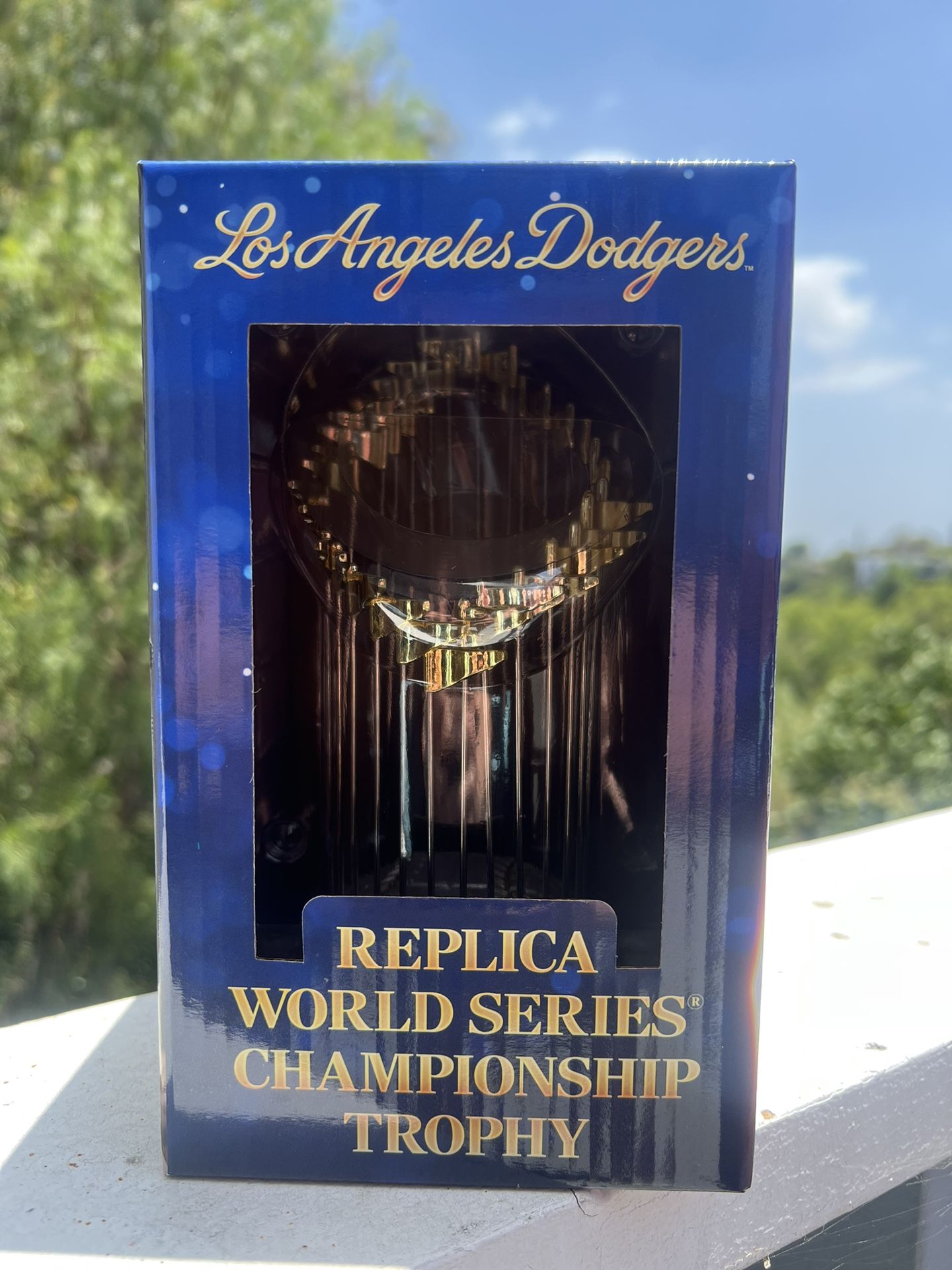 Unopened L.A. Dodgers Replica World Series Championship Trophy