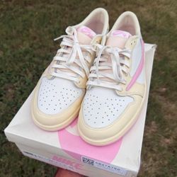 Travis Scott Jordan 1 Low Shy Pink Sz11