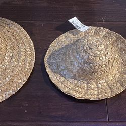 3 STRAW HATS  10" 8" 6" FOR DOLL, PET, DECORE