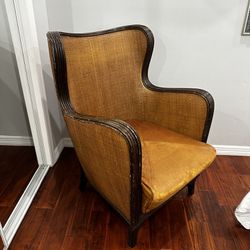 Wicker & Leather Chair 