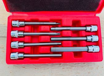 3/8" Drive Extra Long Hex Bit Socket Set (SAE) 7-Piece
