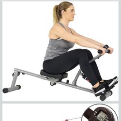 Sunny Health & Fitness Compact Adjustable Rowing Machine with 12 Levels of Resistance