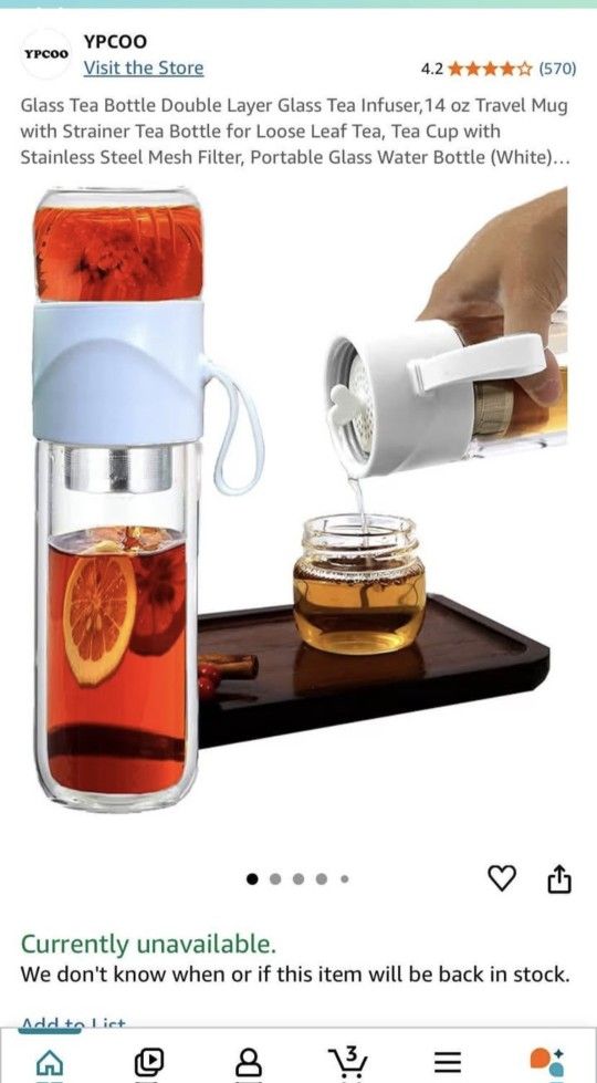 Glass Tea Bottle