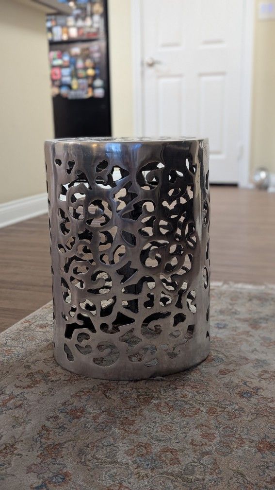 Aluminum Metal Side End Accent Table