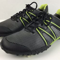 FootJoy M Project Spikes Black Gray Lime Leather Lace Up Golf Shoes Mens Size 9 M