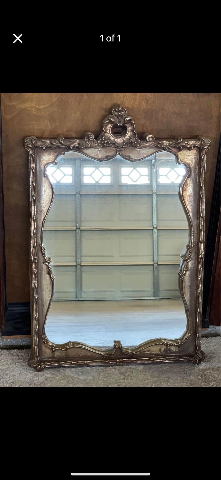 Baroque Style wood Mirror with Ornate Carved Frame antique vintage