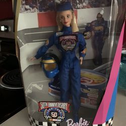New In Box Nascar Barbie 50th Anniversary 