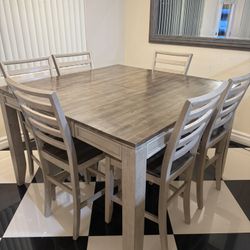 Counter-Height Dining Table w/ 6 Chairs