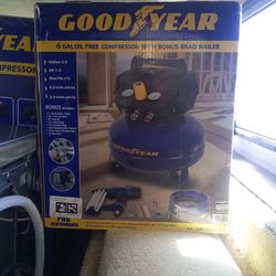 Air Compressor With Nail Gun And Hose