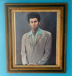 Kramer Seinfeld Portrait Print in Gold Frame
