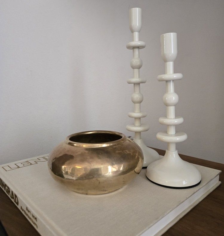 Vintage Hammered Brass Vase