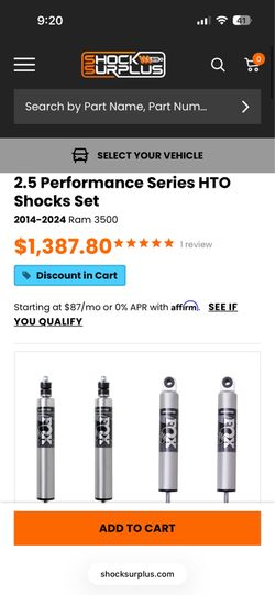 Ram 2500 Fox performance series shocks