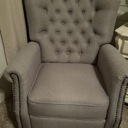 Wingback Tufted Reclining Armchair-gray