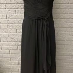 BARI JAY Black Sleeveless Pleated Bridesmaid Maxi Dress Size 12
