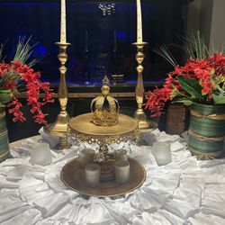 Vintage Candle  Holders And Candles 