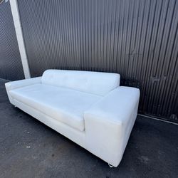 White Leather Couch 