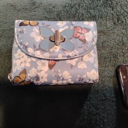 Teal Blue Butterfly Wallet