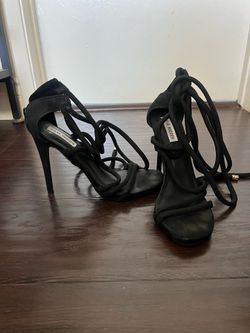Black Rope Tie Up Stilettos - Women’s 9