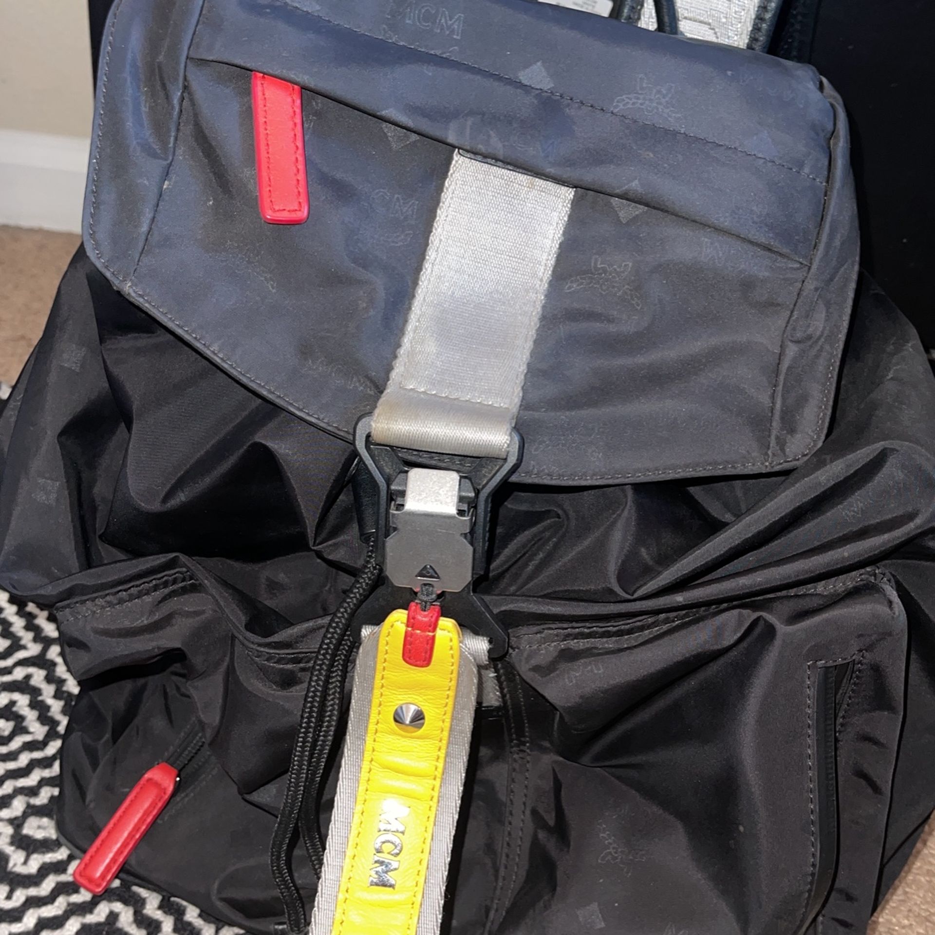 Black Drawstring MCM Backpack