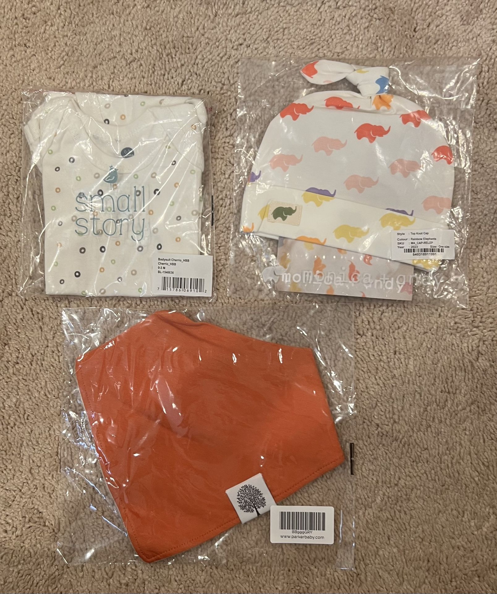 Newborn Onesie, Hat, and Bib Set