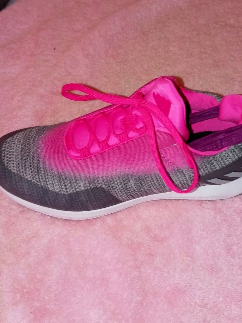 Adidas Hot Pink And Gray Very Comfortable Running Shoes