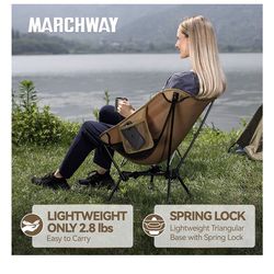 Lightweight Folding Camping Chair with Spring Lock,